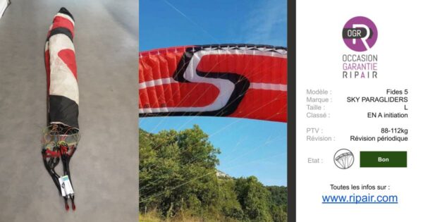 Fides 5 SKY PARAGLIDERS L - PARAPENTE OCCASION
