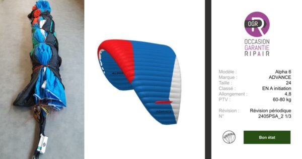 Alpha 6 ADVANCE 24 - PARAPENTE OCCASION