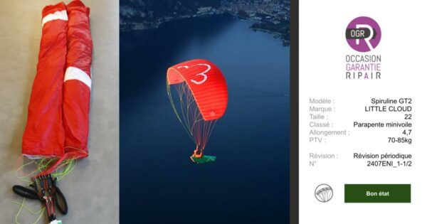 Spiruline GT 2 LITTLE CLOUD 2.2 - PARAPENTE OCCASION