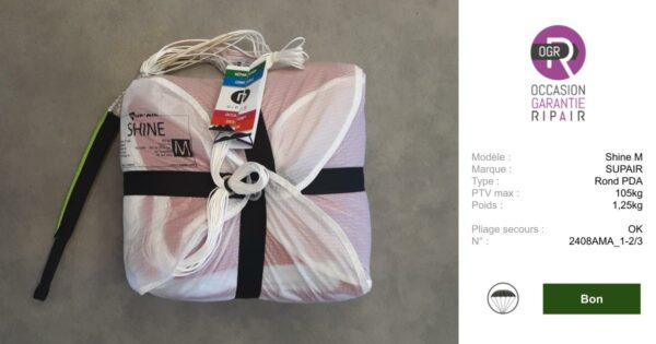Shine SUPAIR M - SECOURS PARAPENTE OCCASION