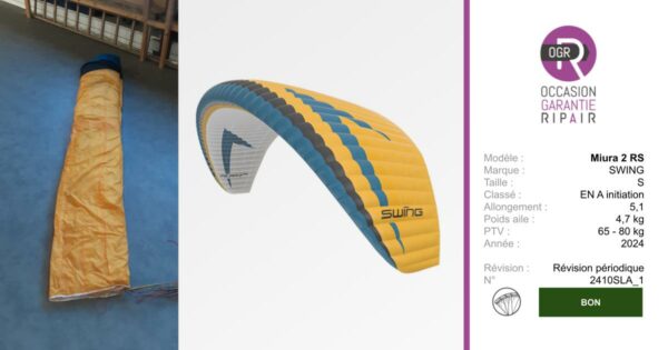 Miura 2 RS S SWING  - PARAPENTE OCCASION