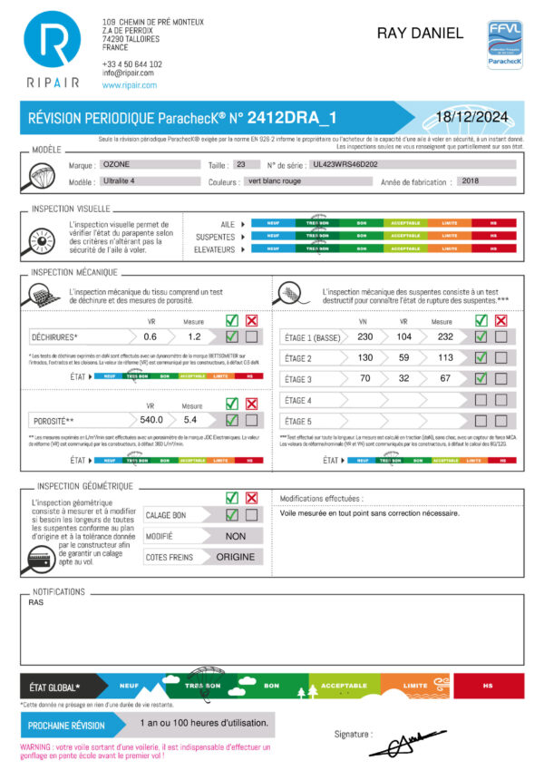ULTRALITE 4 OZONE 23 - PARAPENTE OCCASION – Image 2