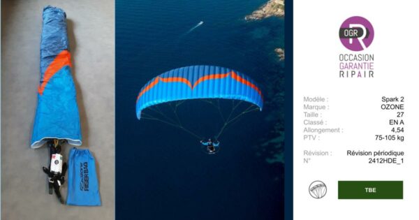 SPARK 2 27 OZONE - PARAPENTE OCCASION