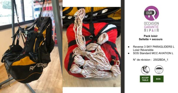 PACK REVERSE 3 L + SOS STANDARD MCC L - PARAPENTE OCCASION