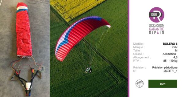 BOLERO 6 GIN M - PARAPENTE OCCASION