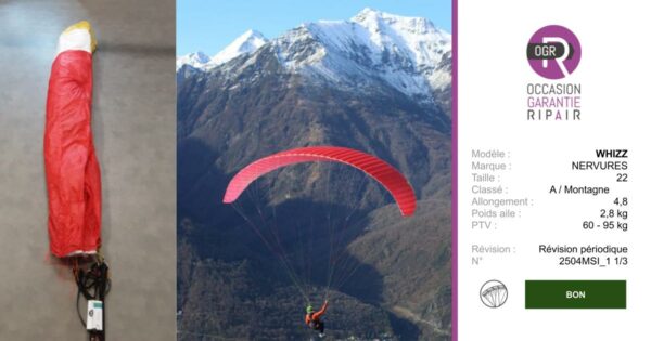 NERVURES WHIZZ 22 - PARAPENTE OCCASION