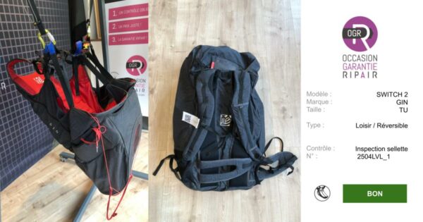 SWITCH 2 GIN TU - SELLETTE PARAPENTE OCCASION