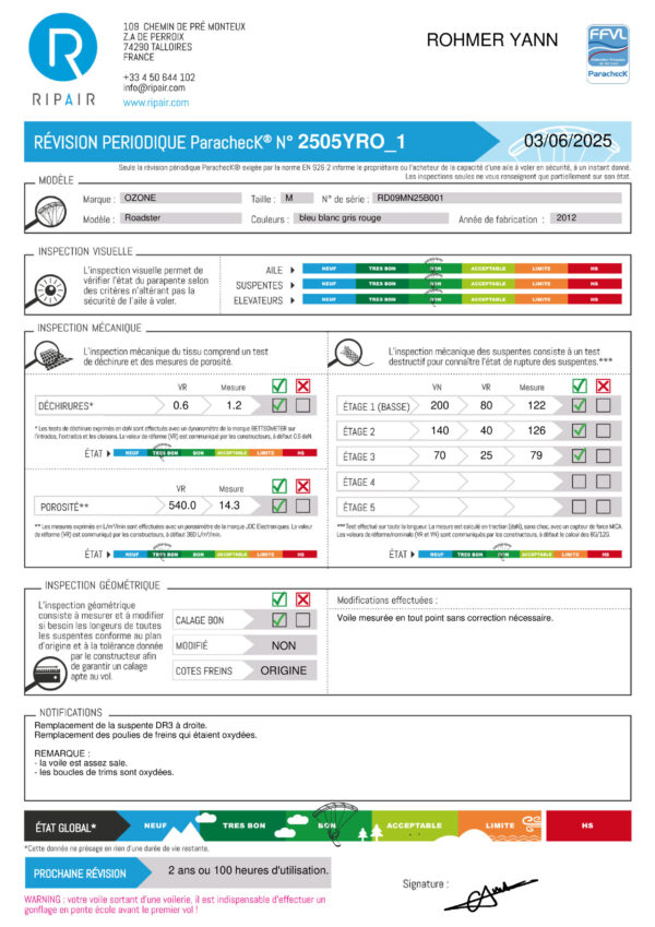 ROADSTER M OZONE 24 - PARAPENTE OCCASION – Image 2