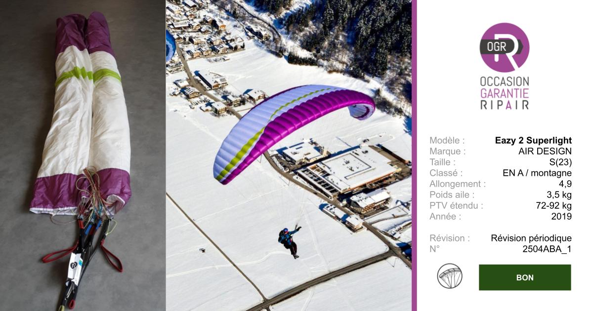 EAZY 2 SUPERLIGHT Air design S - PARAPENTE OCCASION