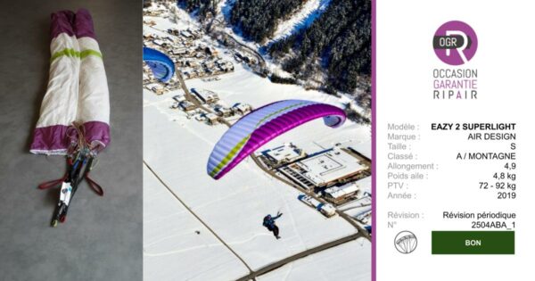 EASY 2 SUPERLIGHT Air design S - PARAPENTE OCCASION