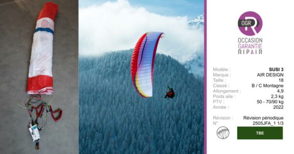 SUSI 3 AIR DESIGN 18 - PARAPENTE OCCASION