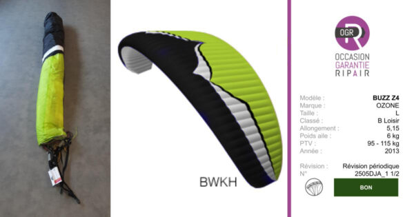 BUZZ Z 4 OZONE L - PARAPENTE OCCASION