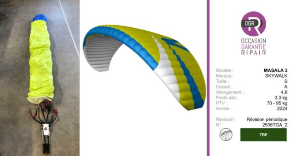 MASALA 3 SKYWALK S - PARAPENTE OCCASION