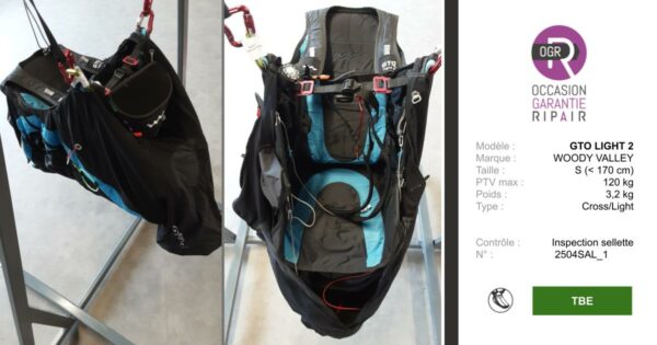 GTO LIGHT 2 WOODY VALLEY S - SELLETTE PARAPENTE OCCASION