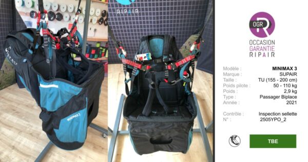MINIMAX 3 SUPAIR TU - SELLETTE PARAPENTE OCCASION