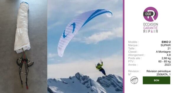 EIKO 2 SUPAIR 21 - PARAPENTE OCCASION