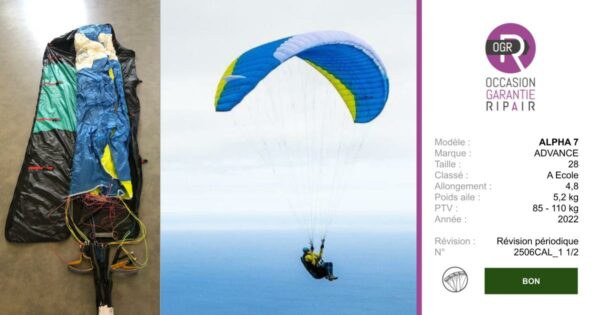 ALPHA 7 ADVANCE 28 - PARAPENTE OCCASION