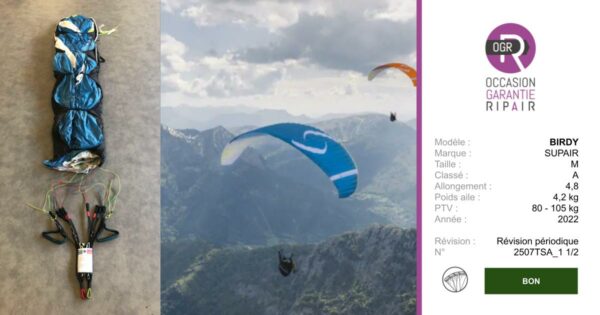 BIRDY SUPAIR M- PARAPENTE OCCASION