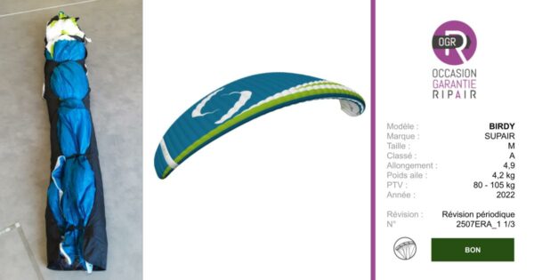 BIRDY SUPAIR M - PARAPENTE OCCASION
