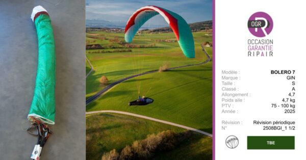BOLERO 7 GIN S - PARAPENTE OCCASION