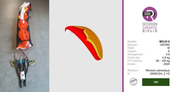 MOJO 6 OZONE M - PARAPENTE OCCASION