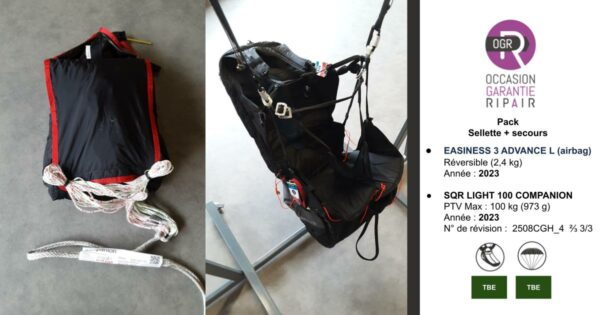 PACK EASINESS 3 ADVANCE L + SQR LIGHT 100 COMPANION - PARAPENTE OCCASION
