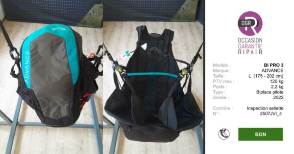 BIPRO 3 ADVANCE L - SELLETTE PARAPENTE OCCASION