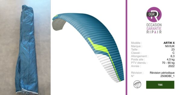 ARTIK 6 NIVIUK 23 - PARAPENTE OCCASION