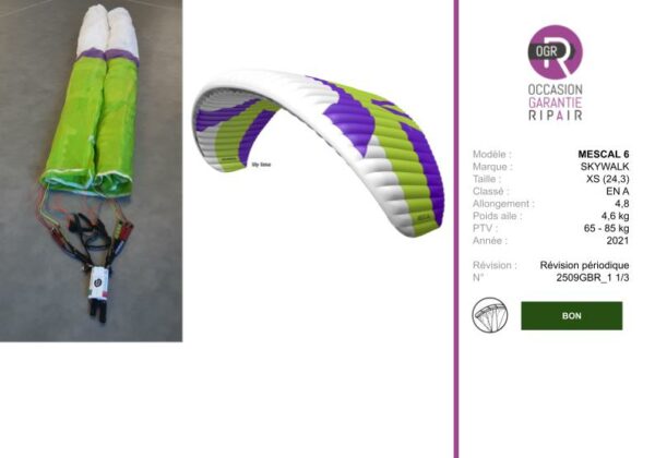 MESCAL 6 SKYWALK XS - PARAPENTE OCCASION