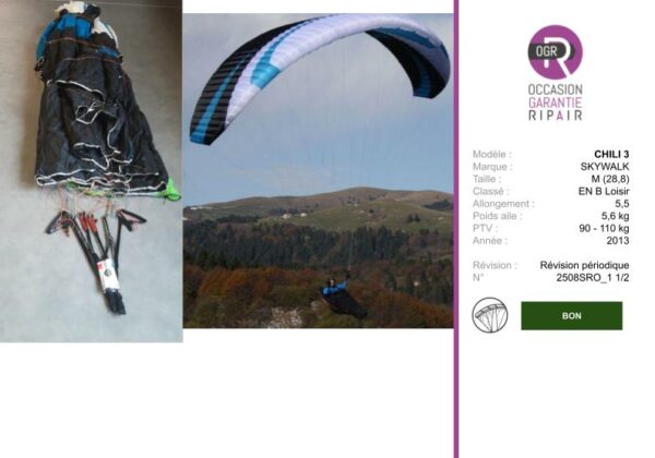 CHILI 3 SKYWALK M - PARAPENTE OCCASION