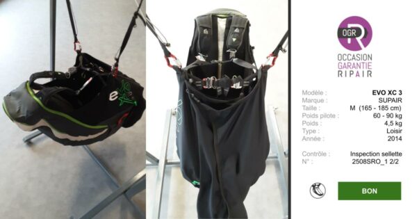 EVO XC 3 SUPAIR M - SELLETTE PARAPENTE OCCASION