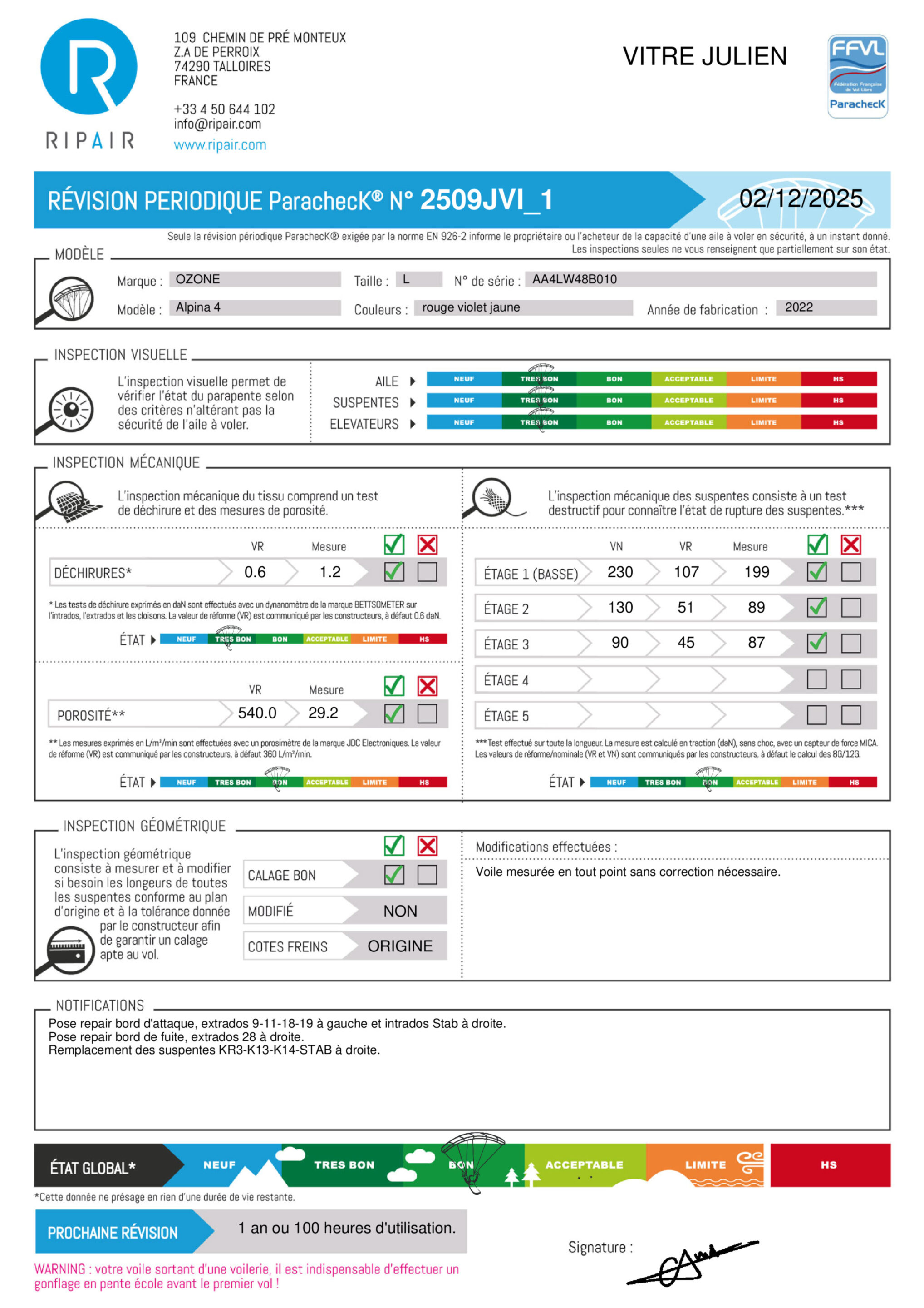 ALPINA 4 OZONE L - PARAPENTE OCCASION – Image 2