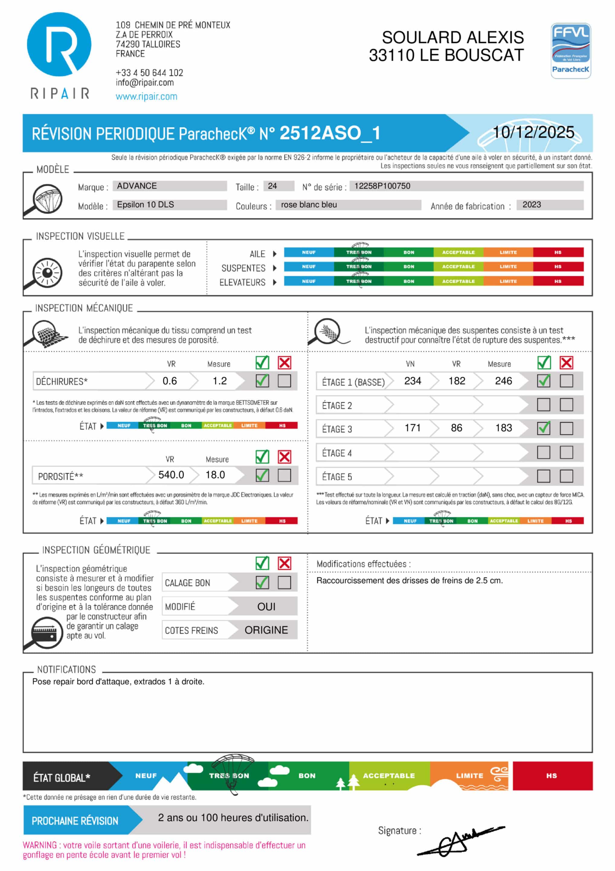 EPSILON DLS ADVANCE 24 - PARAPENTE OCCASION – Image 2