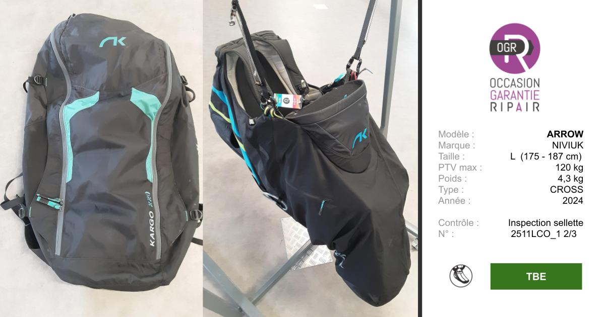 ARROW NIVIUK L - SELLETTE PARAPENTE OCCASION