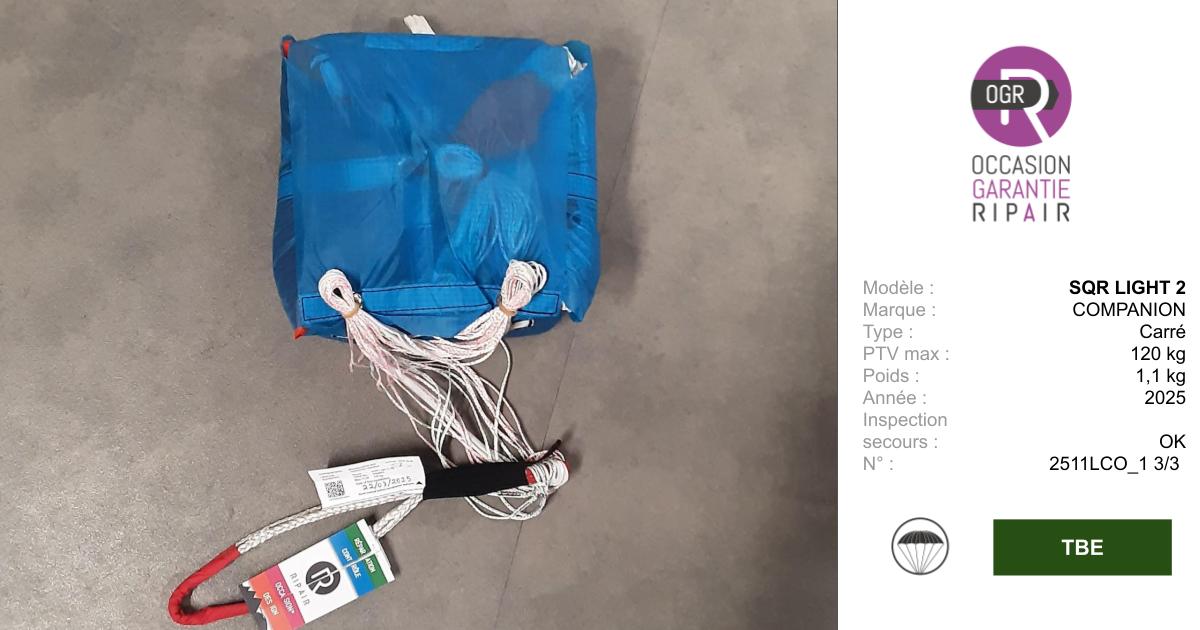 SQR LIGHT 2 COMPANION - SECOURS PARAPENTE OCCASION