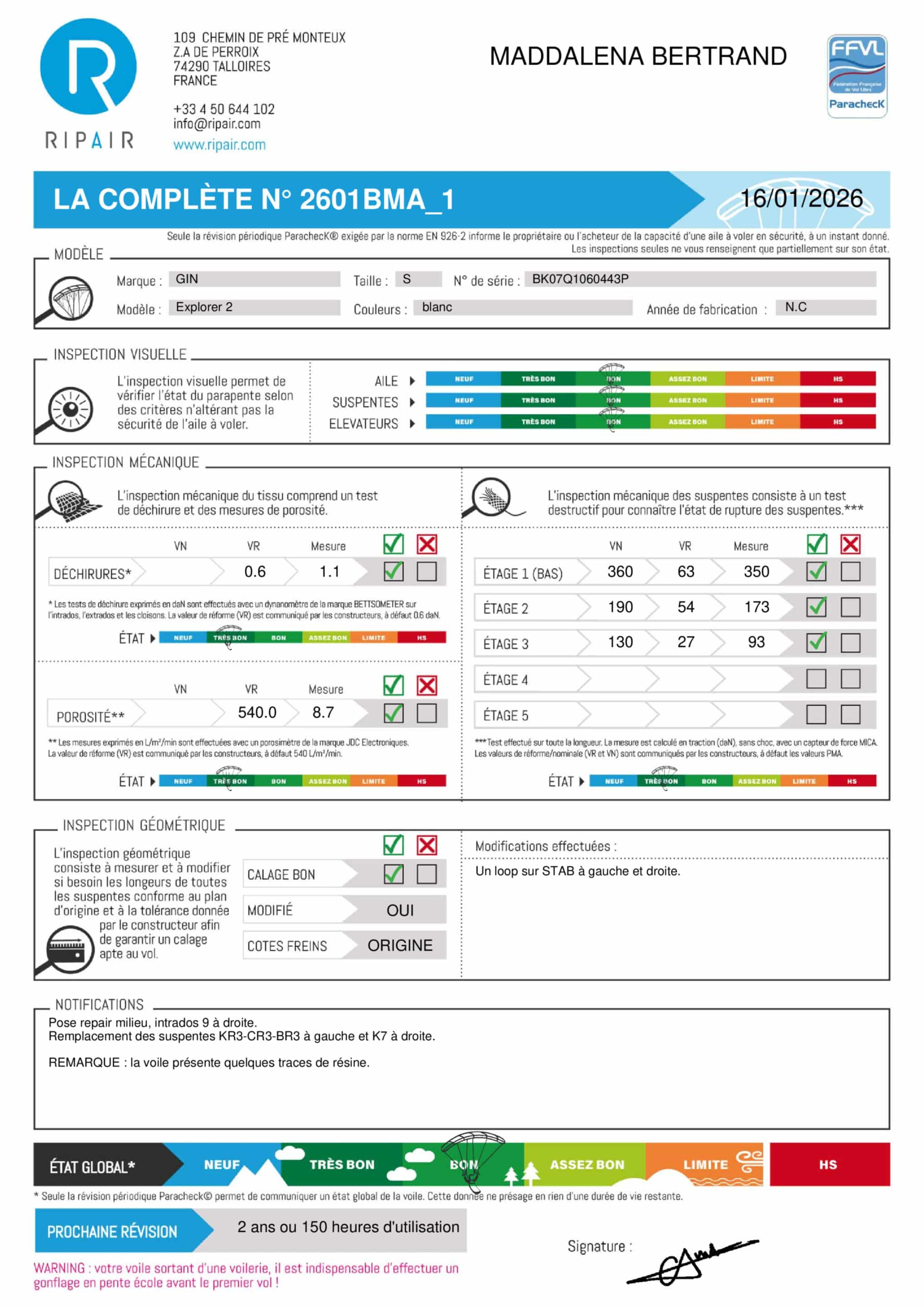 EXPLORER 2 GIN S - PARAPENTE OCCASION – Image 4