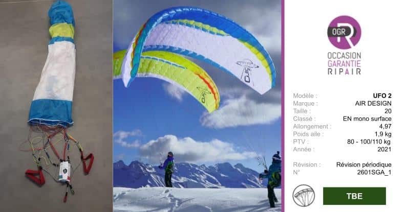 UFO 2 AIR DESIGN 20 - PARAPENTE OCCASION