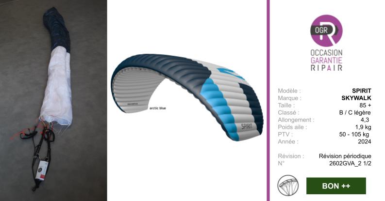SPIRIT SKYWALK 85 + - PARAPENTE OCCASION