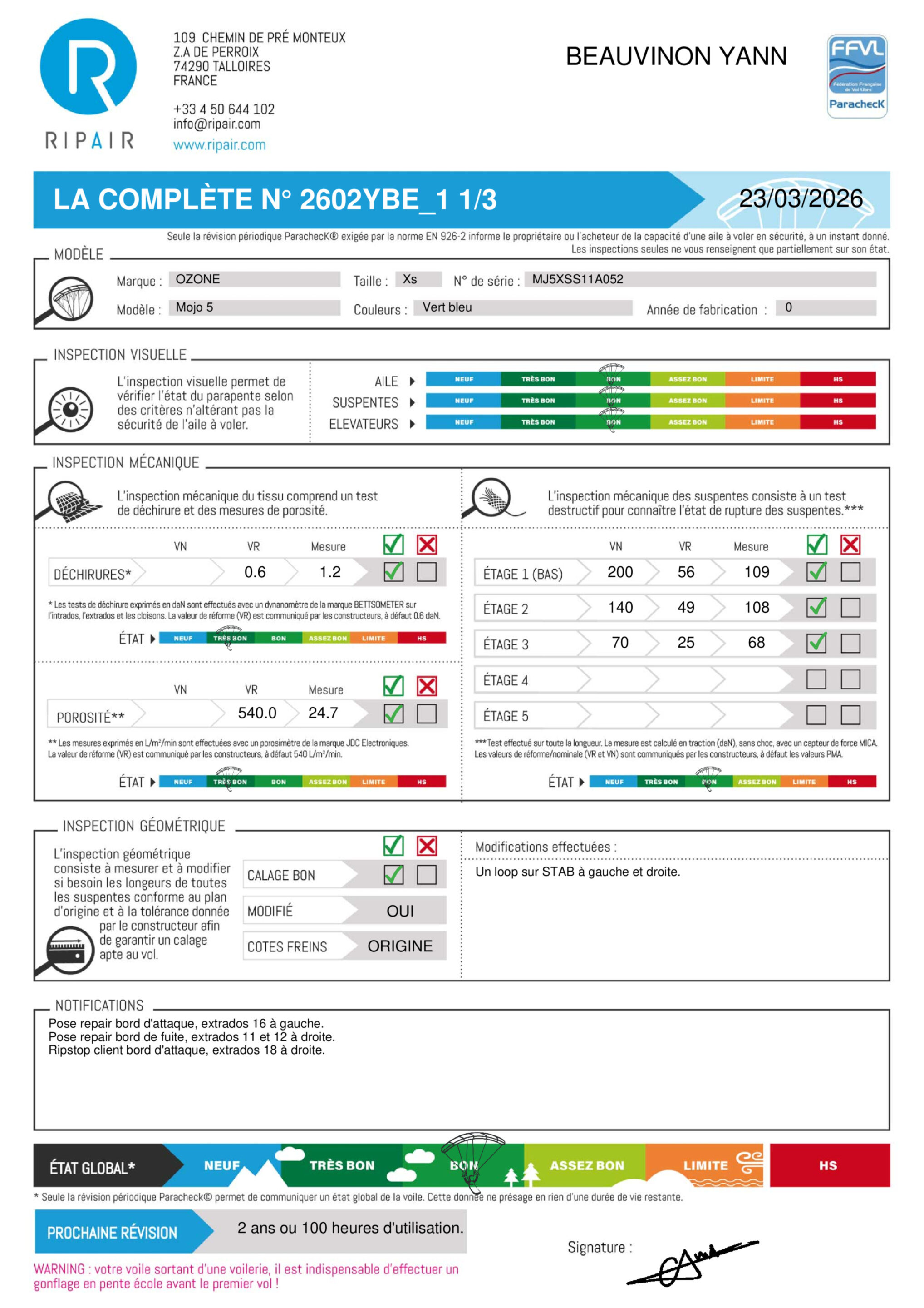 MOJO 5 OZONE XS - PARAPENTE OCCASION – Image 2
