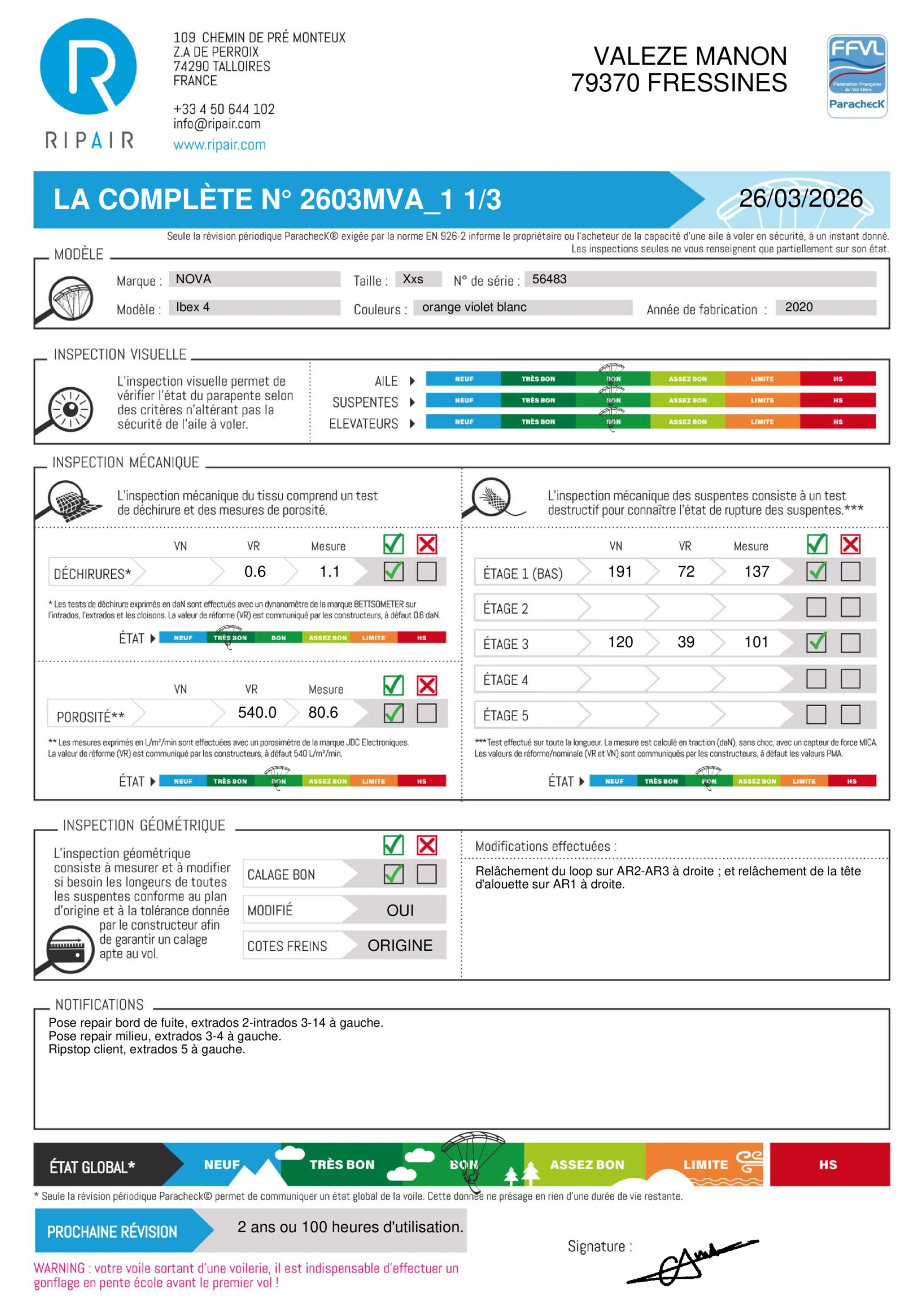 IBEX 4 NOVA XXS - PARAPENTE OCCASION – Image 2