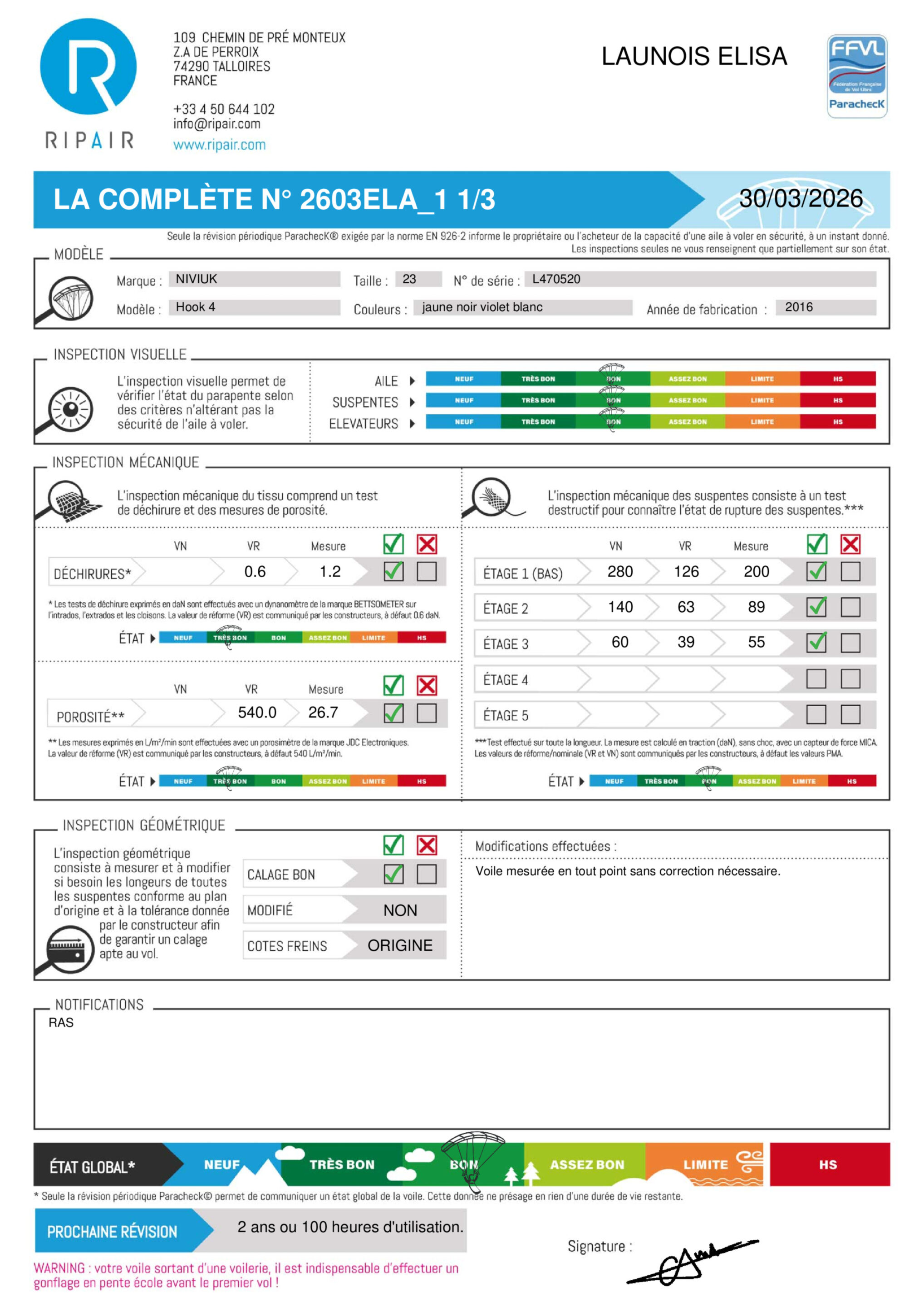 HOOK 4 NIVIUK 23 - PARAPENTE OCCASION – Image 2