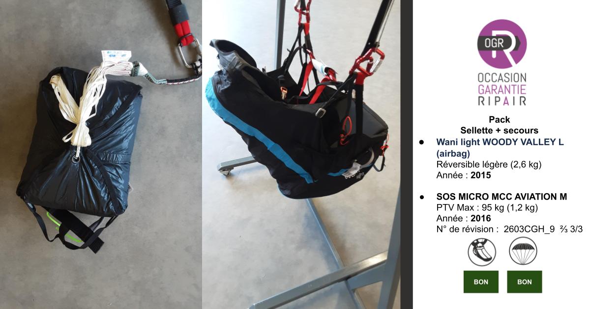 PACK Wani light woody valley L + SOS Micro MCC M - PARAPENTE OCCASION