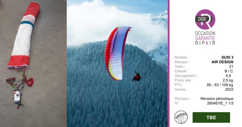 SUSI 3 AIR DESIGN 21 - PARAPENTE OCCASION