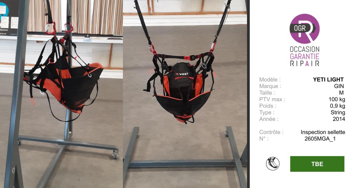 YETI LIGHT GIN M - SELLETTE PARAPENTE OCCASION