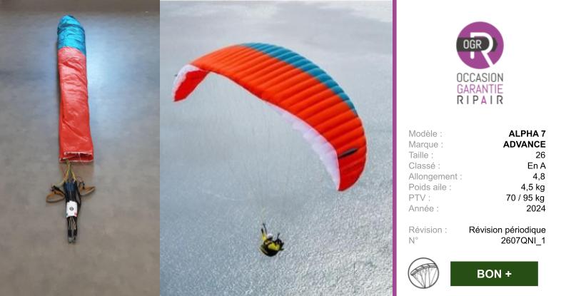 ALPHA 7 ADVANCE 26 - PARAPENTE OCCASION