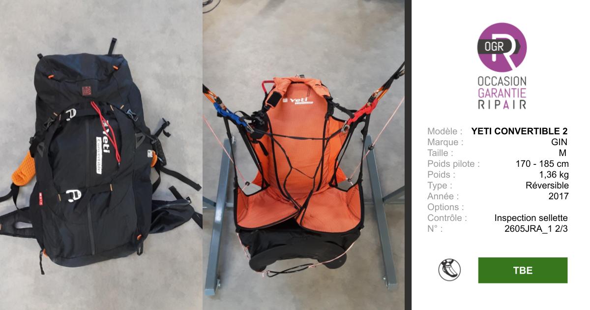 YETI CONVERTIBLE 2 GIN M - SELLETTE PARAPENTE OCCASION