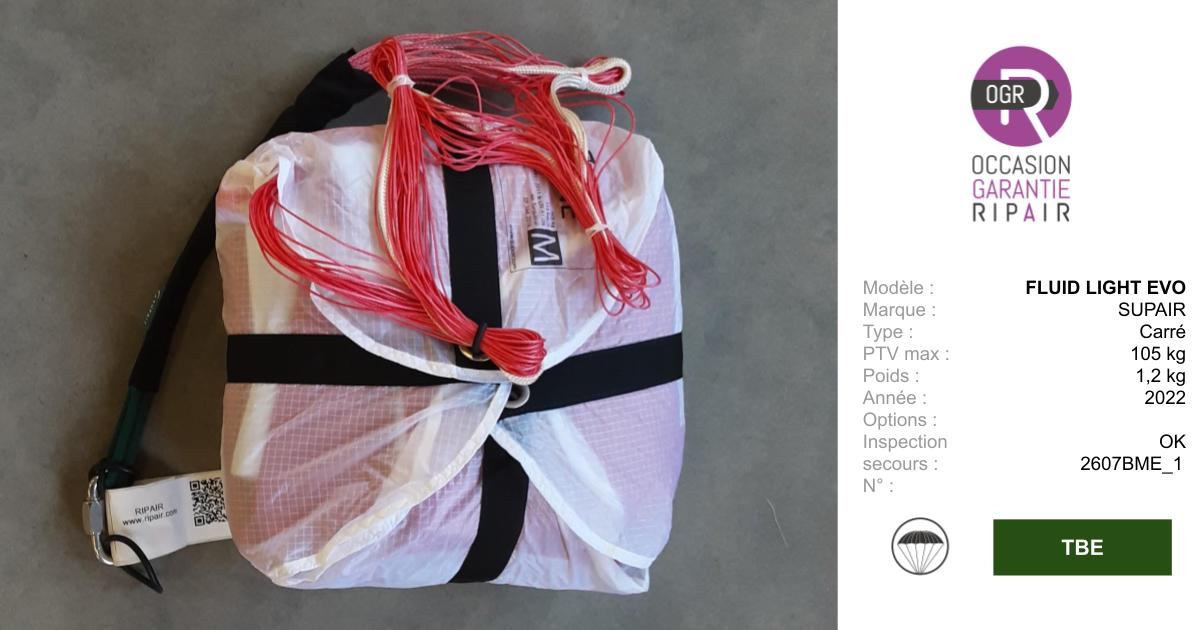 FLUID LIGHT EVO SUPAIR M - SECOURS PARAPENTE OCCASION