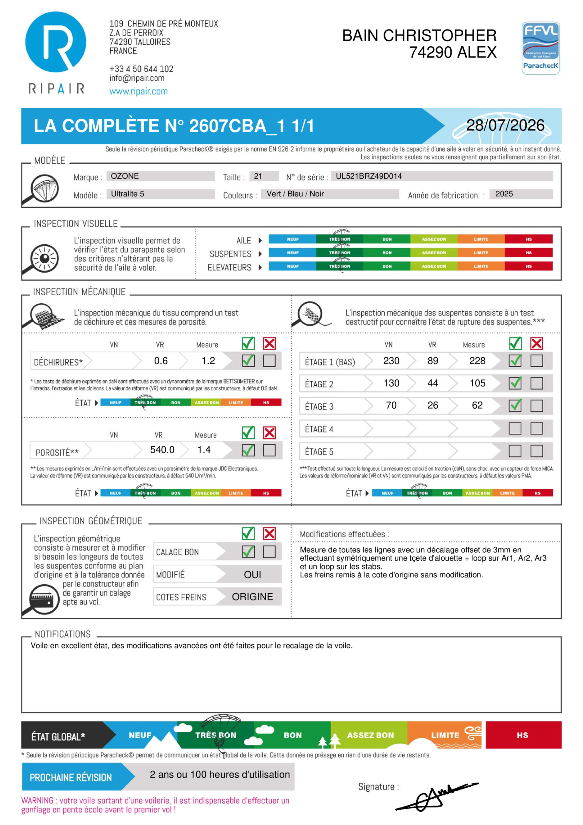 ULTRALITE 5 OZONE 21 - PARAPENTE OCCASION – Image 2