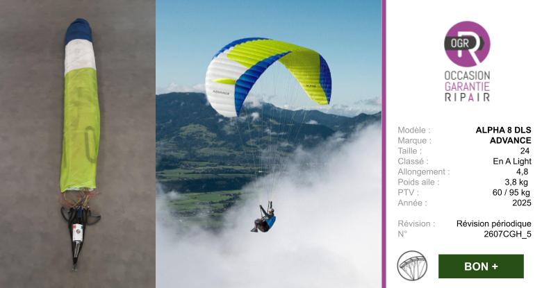 ALPHA 8 DLS ADVANCE 24 - PARAPENTE OCCASION
