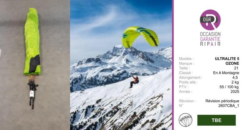 ULTRALITE 5 OZONE 21 - PARAPENTE OCCASION
